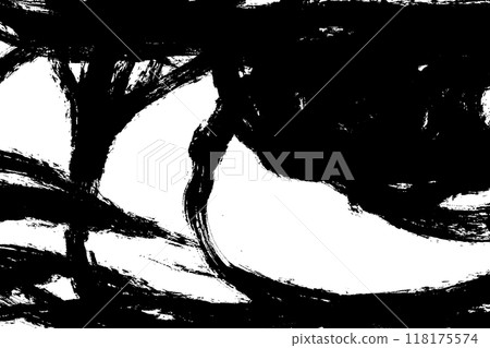Japanese-style background illustration with lines drawn with a black brush 118175574