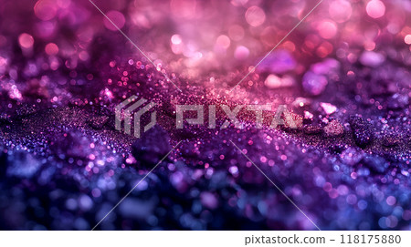 Glittering purple seasonal holidays background with sparkling texture. Generative AI 118175880