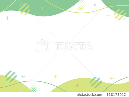 Abstract geometric frame yellow green and green wave glitter 118175912