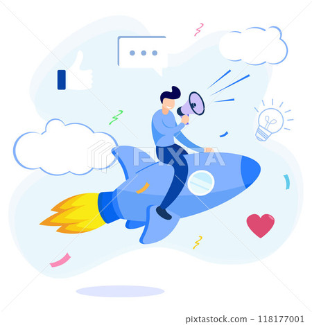 Illustration vector graphic cartoon character of promotion Illustration vector graphic cartoon character of promotion 118177001