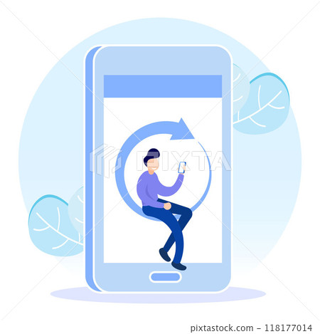 Illustration vector graphic cartoon character of loading Illustration vector graphic cartoon character of loading 118177014