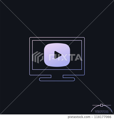 video content icon with a TV, vector 118177066