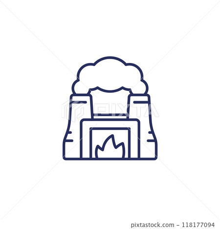 incineration plant icon, line vector 118177094