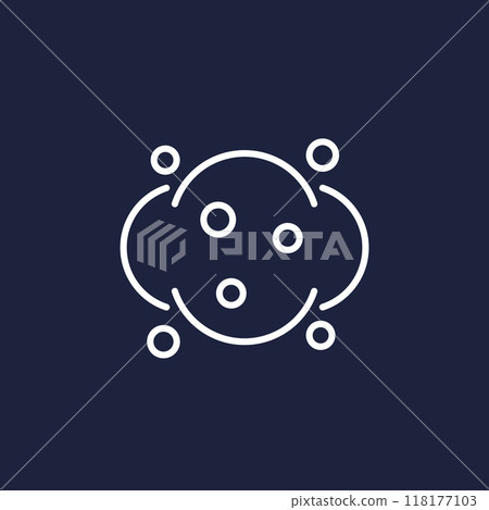 Dust line icon on dark Dust line icon on dark 118177103