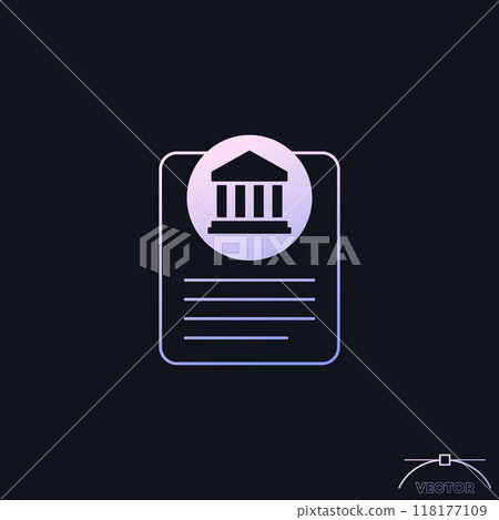 Bank document icon with a gradient 118177109