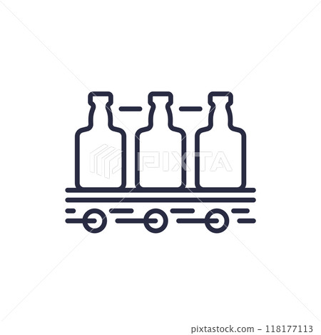 Alcohol production line icon on white Alcohol production line icon on white 118177113