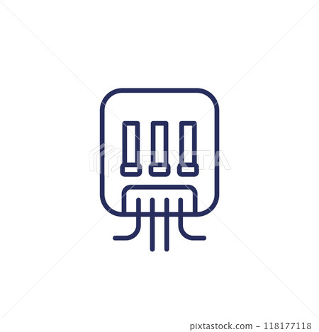 electric power box icon, line vector 118177118