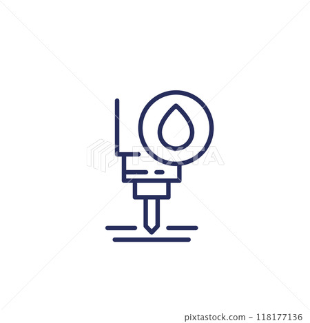 waterjet icon on white, water jet cutter vector 118177136