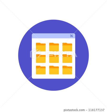 file folders icon in flat design 118177137