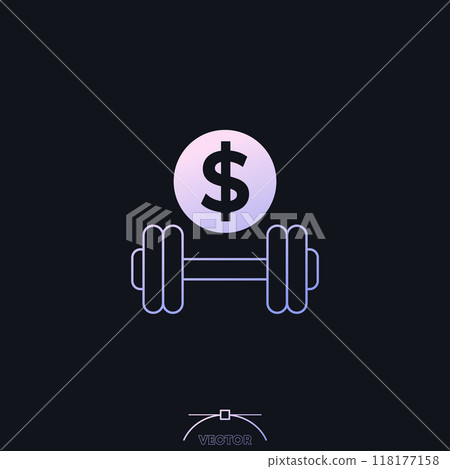 paid workout, training icon with a gradient 118177158