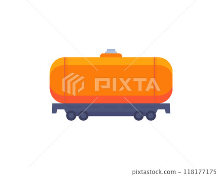 tank wagon icon on white, train tanker flat vector 118177175