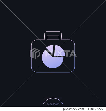 financial portfolio icon with chart, vector 118177227