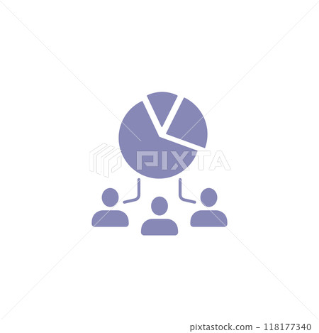 Customer demographics icon on white Customer demographics icon on white 118177340