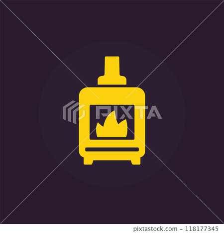 pellet stove icon, vector pictogram 118177345