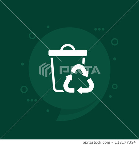 recycling waste vector icon with a trash bin recycling waste vector icon with a trash bin 118177354