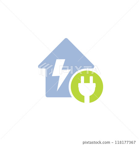 electric home icon, house and a plug electric home icon, house and a plug 118177367