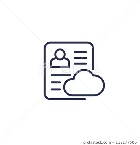 account backup line icon with cloud 118177500