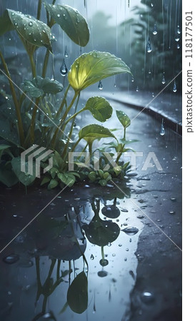 Plant under the rain 118177501