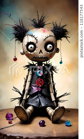 Creepy and spooky voodoo doll 118177543
