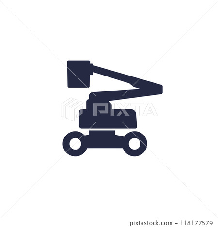 aerial work platform, AWP icon on white aerial work platform, AWP icon on white 118177579