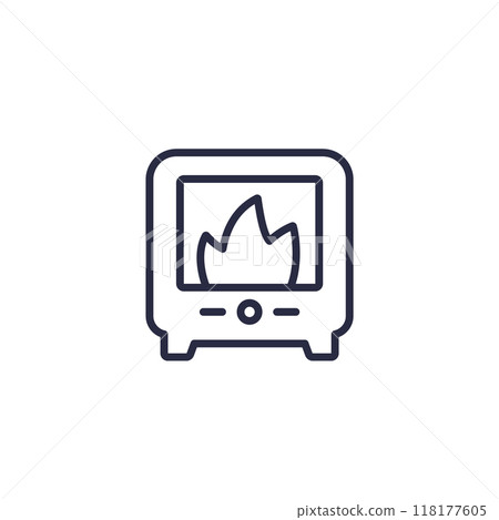 incinerator, industrial oven line icon 118177605