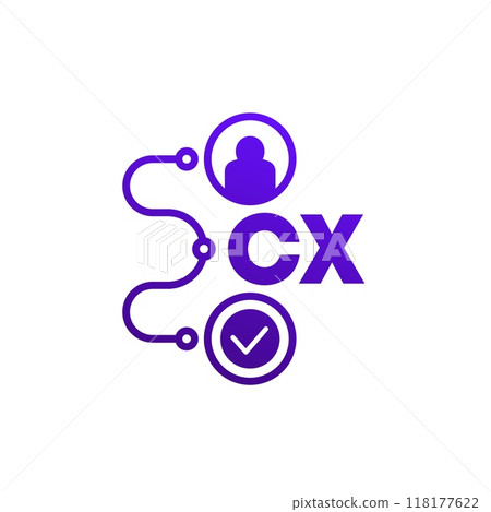 CX, Customer experience icon on white 118177622