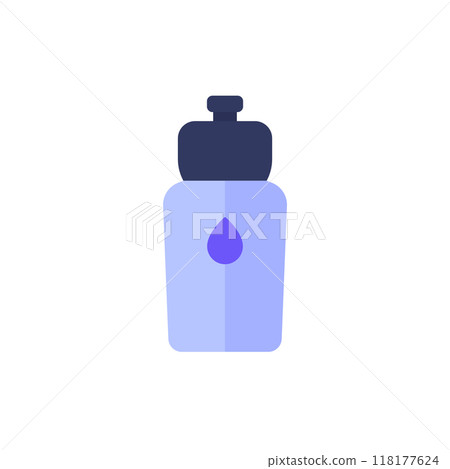 Reusable water bottle icon on white, flat vector Reusable water bottle icon on white, flat vector 118177624