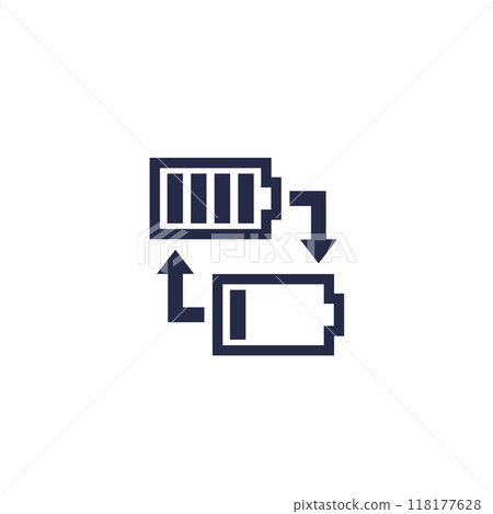change or replace battery icon, vector pictogram change or replace battery icon, vector pictogram 118177628