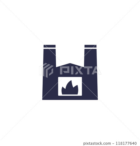 incineration plant icon on white 118177640