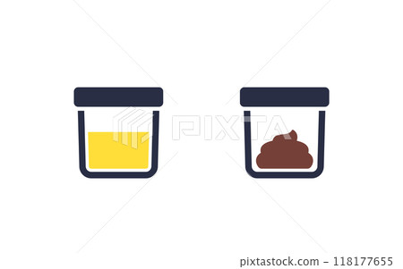 urine test, stool sample icons, vector urine test, stool sample icons, vector 118177655