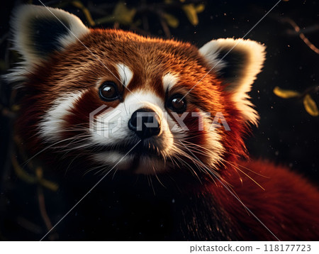 Red panda with blurred face in a natural environment 118177723