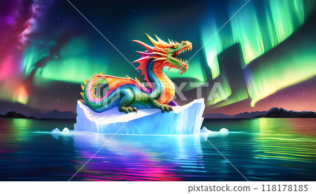 彩虹龍站在冰山上 彩虹龍站在冰山上 118178185