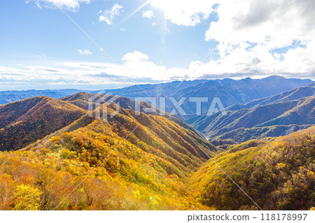 Spectacular view from Mount Hangetsu in Nikko, Tochigi Prefecture 118178997