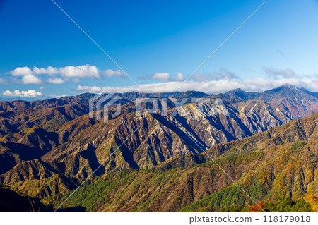 Spectacular view from Mount Hangetsu in Nikko, Tochigi Prefecture 118179018