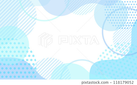 Abstract frame made of blue circles, waves, lines, etc. 118179052