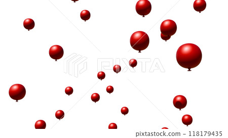 Red balloons flying up, transparent background 118179435