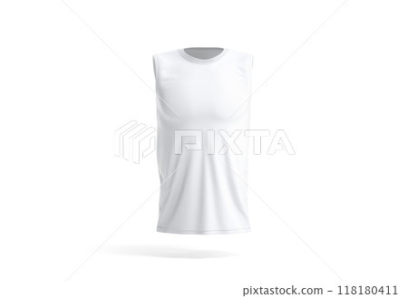 Blank white sleeveless shirt mockup, front view 118180411