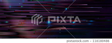 Trendy glitch pattern on dark background. Abstract geometric elements 118180486