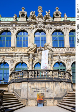 Zwinger palace complex with gardens, one of the most important buildings of the Baroque in Dresden, Germany Zwinger palace complex with gardens, one of the most important buildings of the Baroque in Dresden, Germany 118180586