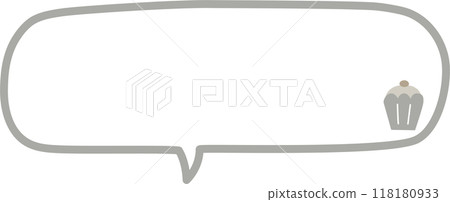 Minimal doodle hand draw cooking kitchen cupcake bakery speech bubble balloon, icon sticker memo keyword planner text box banner, flat png transparent element design 118180933