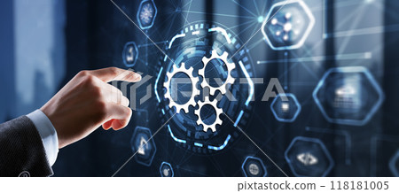 Gears. Concept of a business idea. Teamwork strategy cooperation 118181005