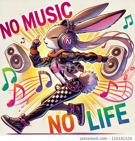 Rabbit Girl Dancing to Music: NO MUSIC, NO LIFE 118181329