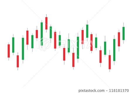 Stock market bar graph, candlestick chart, finance trade data, vector illustration. 118181370