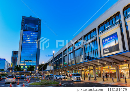 Fukushima Prefecture, Koriyama City, Koriyama Station West Exit Rotary (night view) 118181479