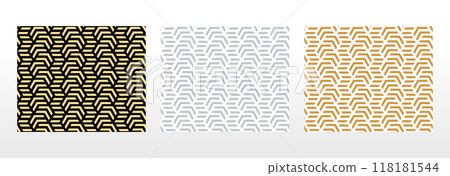 Set of abstract geometric patterns. Seamless vector backgrounds. Colored ornaments Graphic modern patterns Simple lattice graphic design Set of abstract geometric patterns. Seamless vector backgrounds. Colored ornaments Graphic modern patterns Simple lattice graphic design 118181544