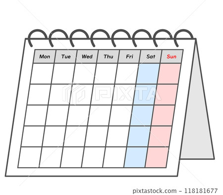 Desk calendar. Business illustration material Desk calendar. Business illustration material 118181677