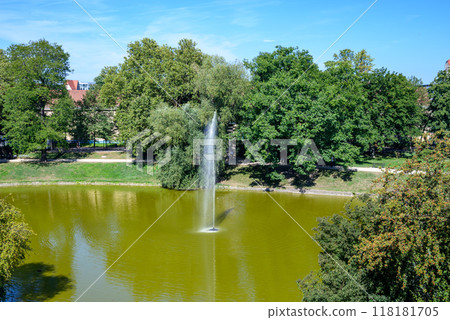 Zwinger palace complex with gardens, one of the most important buildings of the Baroque in Dresden, Germany 118181705