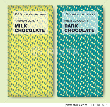 The original finest chocolate floral vector package. Modern typography and branch silhouette background The original finest chocolate floral vector package. Modern typography and branch silhouette background 118181806