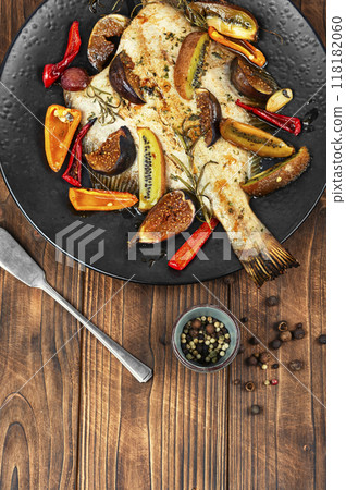 Fried flounder fish. Fried flounder fish. 118182060