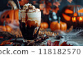 Halloween Cocktail with Autumn Decor 118182570